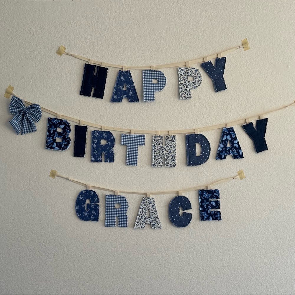 Handmade Custom Fabric‎ Name Banner – Personalized Decor/Gift (up to 10 letters)
